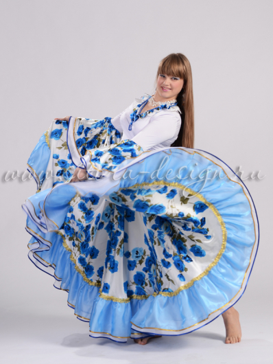 Цыганский костюм БАХТАЛЭ (Счастливый) голубой принт