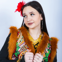 Жилет с мехом для цыганского костюма