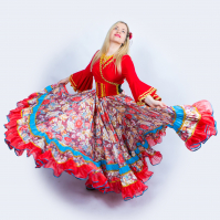 Цыганская юбка Династия (кораловый)