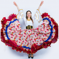 Цыганская юбка Ниагара в розочку